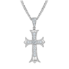 Vintage Cross Necklace S925 Silver Pendant Moissanite 5.0mm D-Class 2